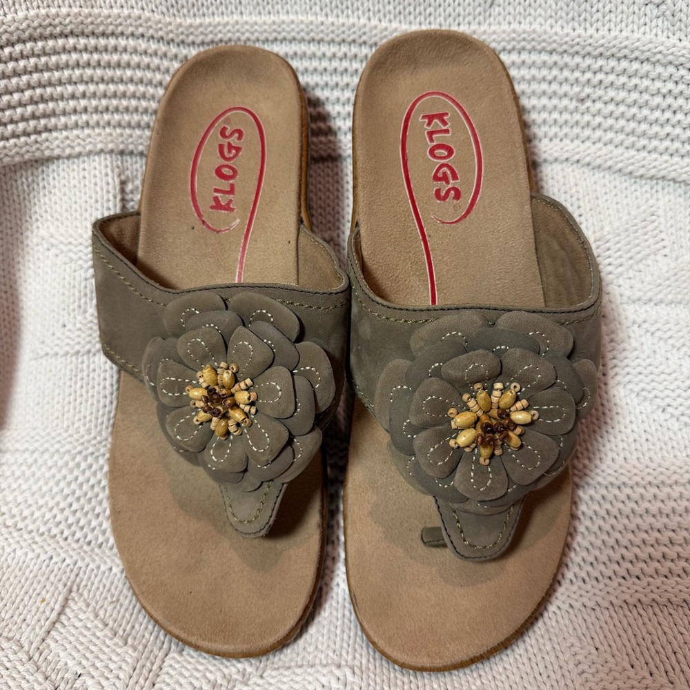 Klogs Women's Brown Floral Mules, 11M
